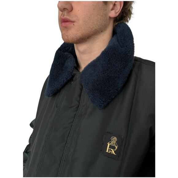 Vintage Refrigiwear navy jacket faux fur collar size XL style 56 - Picture 14 of 16